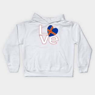 Red Aaland Islands Love in White Kids Hoodie